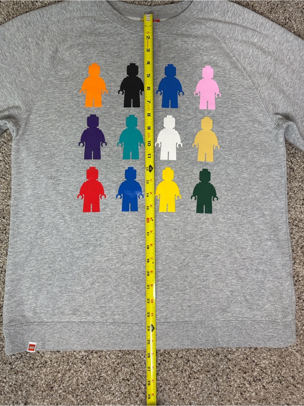 Lego Grey Sweatshirt with Multicolor Minifigure Grid Unisex Sweatshirt - Picture 9 of 13